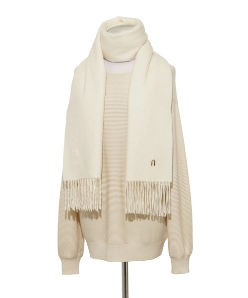 FURLA（フルラ）の「【WEB限定】マフラー 無地 FURLA アーチロゴ（マフラー・レディース・オフホワイト/グレー/ライトブルー/ブラック・FREE）」の18枚目の写真