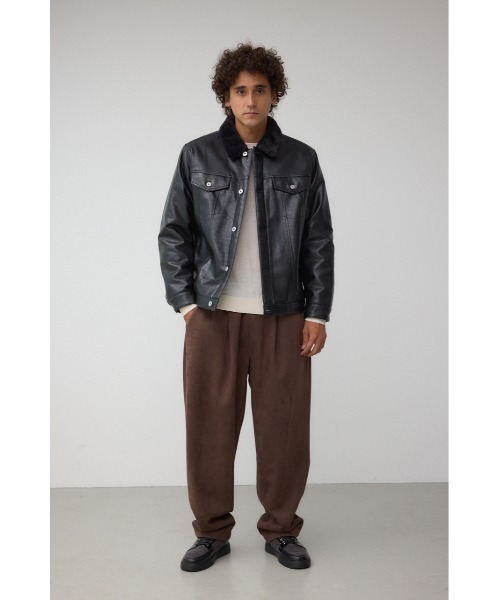 AZUL by moussy(アズールバイマウジー)の「ボアライニング合皮ブルゾン(ブルゾン・メンズ・ブラウン/ブラック・MEDIUM/LARGE)」の5枚目の写真