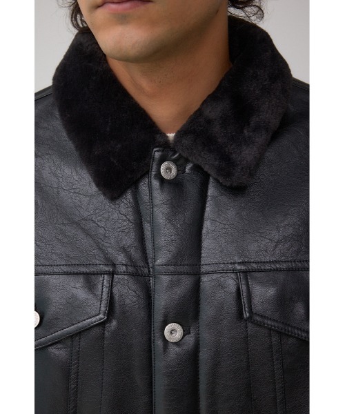 AZUL by moussy(アズールバイマウジー)の「ボアライニング合皮ブルゾン(ブルゾン・メンズ・ブラウン/ブラック・MEDIUM/LARGE)」の9枚目の写真