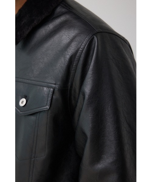 AZUL by moussy(アズールバイマウジー)の「ボアライニング合皮ブルゾン(ブルゾン・メンズ・ブラウン/ブラック・MEDIUM/LARGE)」の11枚目の写真