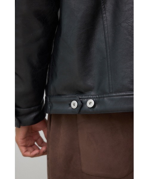 AZUL by moussy(アズールバイマウジー)の「ボアライニング合皮ブルゾン(ブルゾン・メンズ・ブラウン/ブラック・MEDIUM/LARGE)」の13枚目の写真