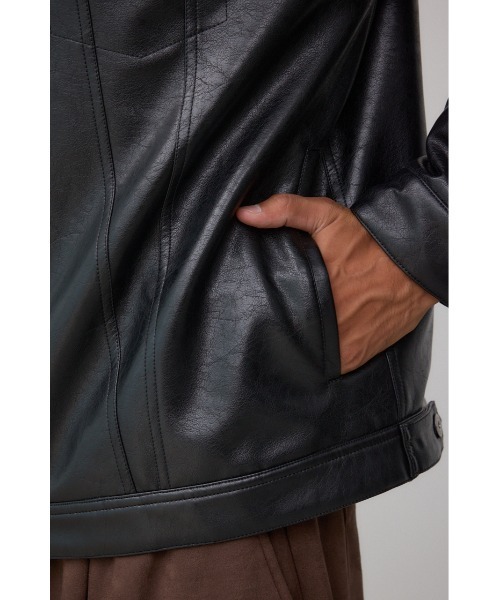 AZUL by moussy(アズールバイマウジー)の「ボアライニング合皮ブルゾン(ブルゾン・メンズ・ブラウン/ブラック・MEDIUM/LARGE)」の15枚目の写真