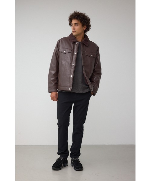 AZUL by moussy(アズールバイマウジー)の「ボアライニング合皮ブルゾン(ブルゾン・メンズ・ブラウン/ブラック・MEDIUM/LARGE)」の20枚目の写真