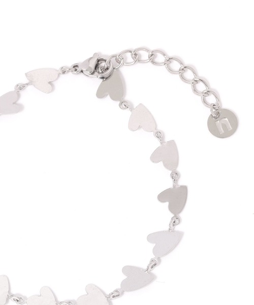 niko and...（ニコアンド）の「ステンレスフラットハートブレスレット（ブレスレット・レディース・グレー・0）」の2枚目の写真