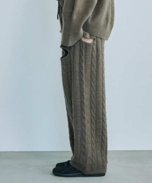 OPULENCE（オーピュレンス）の「カットアウトニットパンツ（その他パンツ・レディース・ブラック/ブラウン・FREE）」の6枚目の写真