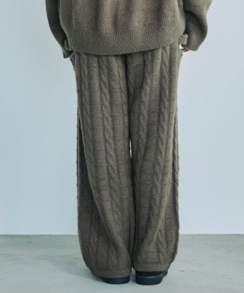 OPULENCE（オーピュレンス）の「カットアウトニットパンツ（その他パンツ・レディース・ブラック/ブラウン・FREE）」の7枚目の写真