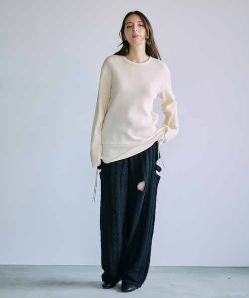 OPULENCE（オーピュレンス）の「カットアウトニットパンツ（その他パンツ・レディース・ブラック/ブラウン・FREE）」の20枚目の写真