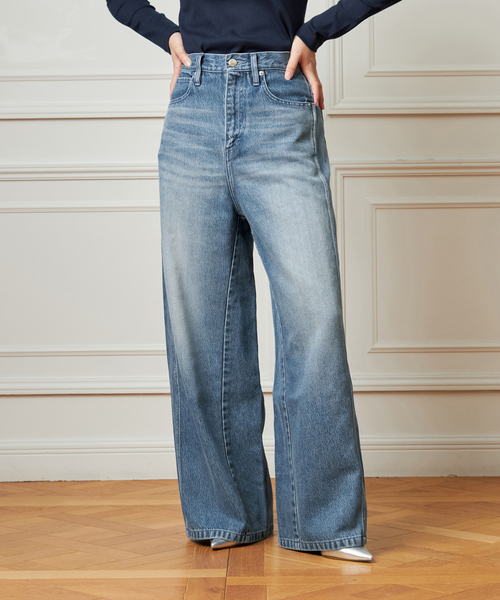 IENA LA BOUCLE（イエナラブークル）の「《追加》IENA LA BOUCLE ソフトデニムシルエットパンツ2（デニムパンツ・レディース・ブルー系その他/ブラック系その他・34/36/38/40）」の2枚目の写真