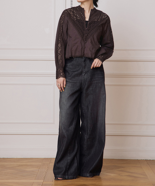 IENA LA BOUCLE（イエナラブークル）の「《追加》IENA LA BOUCLE ソフトデニムシルエットパンツ2（デニムパンツ・レディース・ブルー系その他/ブラック系その他・34/36/38/40）」の3枚目の写真