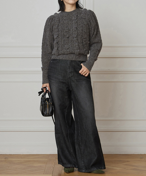 IENA LA BOUCLE（イエナラブークル）の「《追加》IENA LA BOUCLE ソフトデニムシルエットパンツ2（デニムパンツ・レディース・ブルー系その他/ブラック系その他・34/36/38/40）」の4枚目の写真