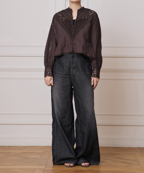 IENA LA BOUCLE（イエナラブークル）の「《追加》IENA LA BOUCLE ソフトデニムシルエットパンツ2（デニムパンツ・レディース・ブルー系その他/ブラック系その他・34/36/38/40）」の9枚目の写真