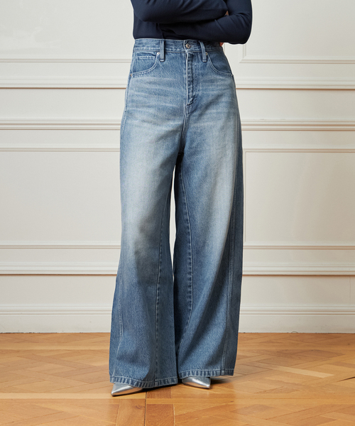 IENA LA BOUCLE（イエナラブークル）の「《追加》IENA LA BOUCLE ソフトデニムシルエットパンツ2（デニムパンツ・レディース・ブルー系その他/ブラック系その他・34/36/38/40）」の20枚目の写真