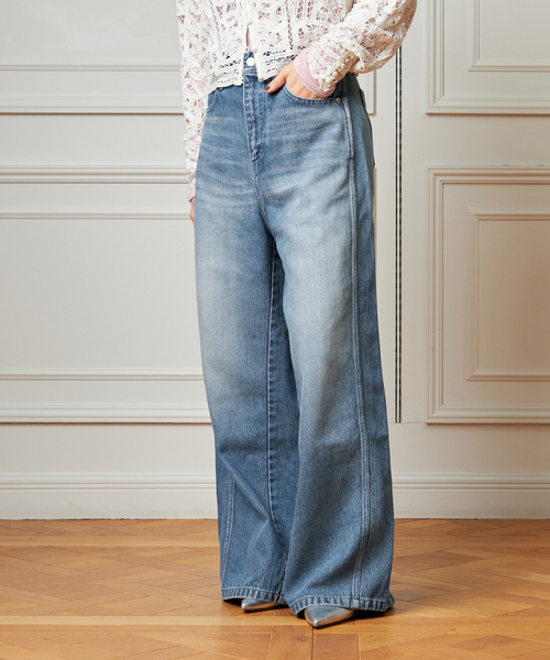 IENA LA BOUCLE（イエナラブークル）の「《追加》IENA LA BOUCLE ソフトデニムシルエットパンツ2（デニムパンツ・レディース・ブルー系その他/ブラック系その他・34/36/38/40）」の22枚目の写真