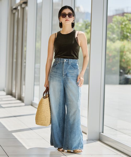 IENA LA BOUCLE（イエナラブークル）の「《追加》IENA LA BOUCLE ソフトデニムシルエットパンツ2（デニムパンツ・レディース・ブルー系その他/ブラック系その他・34/36/38/40）」の3枚目の写真