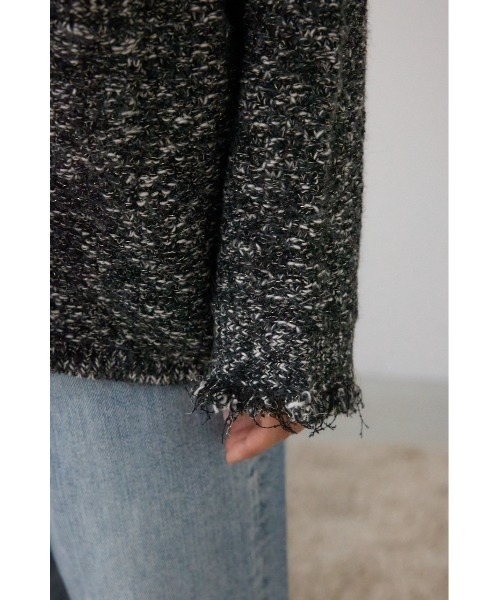 AZUL by moussy（アズールバイマウジー）の「ツイードライクニットカーディガン（カーディガン/ボレロ・レディース・ブラック系その他/ブラウン系その他/グリーン系その他・SMALL/MEDIUM）」の12枚目の写真