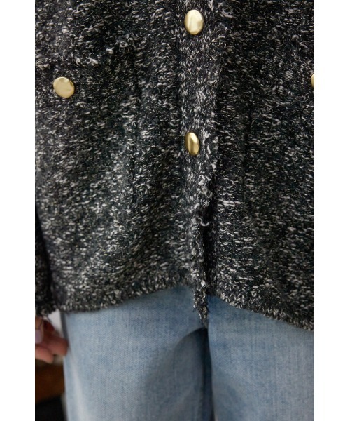 AZUL by moussy（アズールバイマウジー）の「ツイードライクニットカーディガン（カーディガン/ボレロ・レディース・ブラック系その他/ブラウン系その他/グリーン系その他・SMALL/MEDIUM）」の13枚目の写真