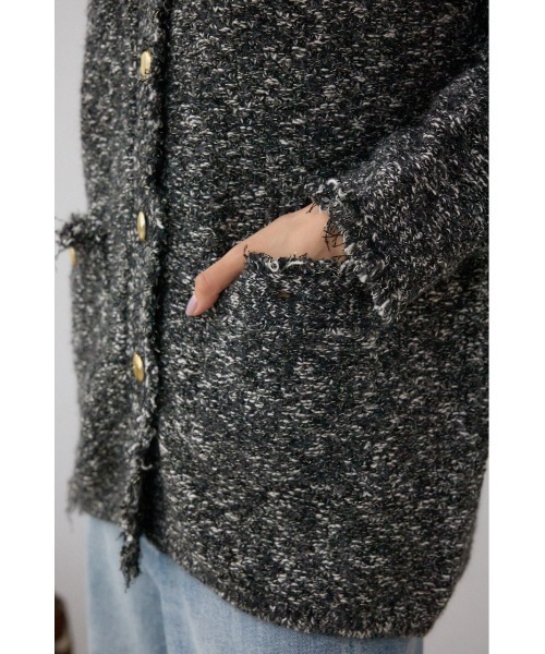 AZUL by moussy（アズールバイマウジー）の「ツイードライクニットカーディガン（カーディガン/ボレロ・レディース・ブラック系その他/ブラウン系その他/グリーン系その他・SMALL/MEDIUM）」の14枚目の写真