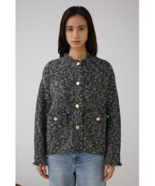 AZUL by moussy（アズールバイマウジー）の「ツイードライクニットカーディガン（カーディガン/ボレロ・レディース・ブラック系その他/ブラウン系その他/グリーン系その他・SMALL/MEDIUM）」の15枚目の写真