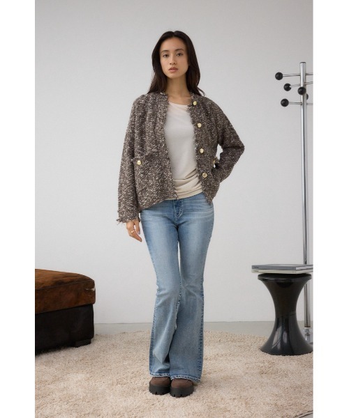 AZUL by moussy（アズールバイマウジー）の「ツイードライクニットカーディガン（カーディガン/ボレロ・レディース・ブラック系その他/ブラウン系その他/グリーン系その他・SMALL/MEDIUM）」の19枚目の写真