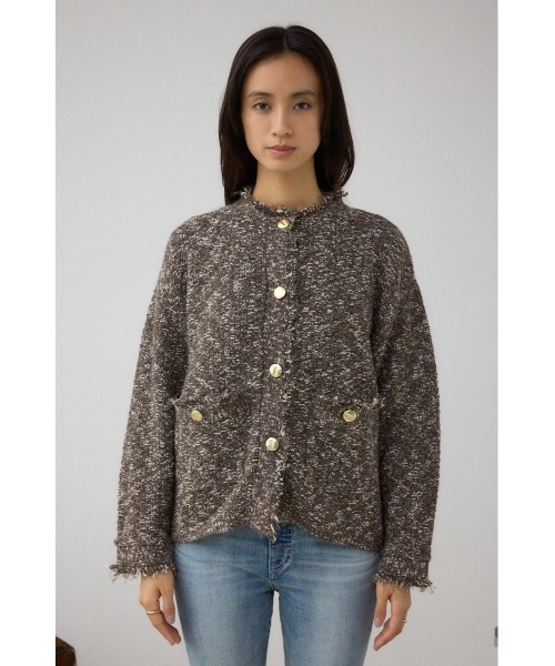 AZUL by moussy（アズールバイマウジー）の「ツイードライクニットカーディガン（カーディガン/ボレロ・レディース・ブラック系その他/ブラウン系その他/グリーン系その他・SMALL/MEDIUM）」の20枚目の写真
