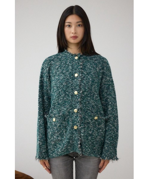 セール】ツイードライクニットカーディガン（カーディガン/ボレロ