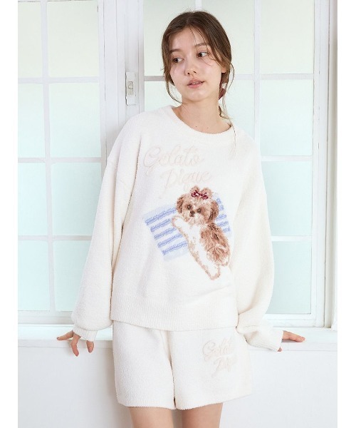 ジェラートピケ シーズージャガードプルオーバー＆ロングパンツセット ONLINE限定】シーズージャガードプルオーバー＆ベビモコロング