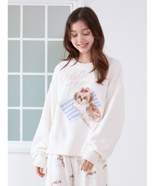 ☆ ジェラートピケ ねこジャガードプルオーバー＆ロングパンツ ☆ gelato pique - メランジキャットジャガードプルオーバー