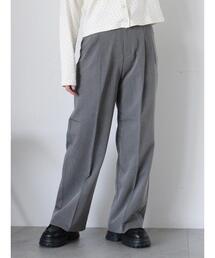 ehka sopo | センタープレスツータックスラックス(その他パンツ)
