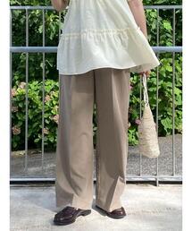 ehka sopo | センタープレスツータックスラックス(その他パンツ)