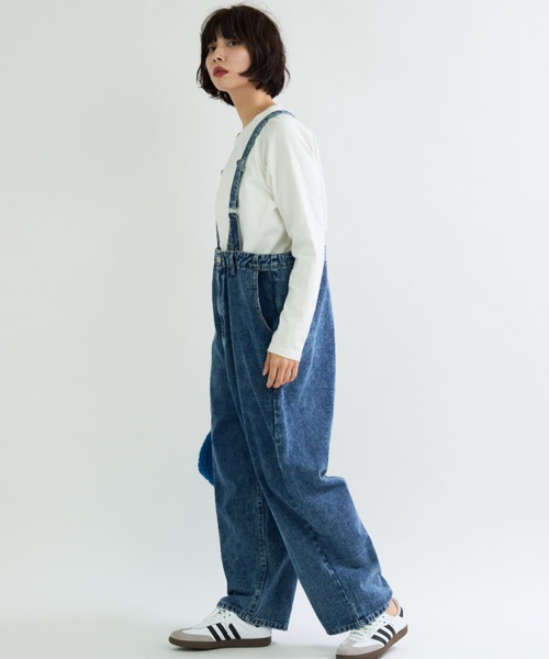 A.D.C.L.（エーディーシーエル）の「フィッシャーマンデザイン ワイドデニムパンツ（サロペット/オーバーオール・レディース・ブラック/ブルー/サックスブルー・M/L）」の15枚目の写真