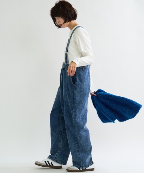 A.D.C.L.（エーディーシーエル）の「フィッシャーマンデザイン ワイドデニムパンツ（サロペット/オーバーオール・レディース・ブラック/ブルー/サックスブルー・M/L）」の16枚目の写真