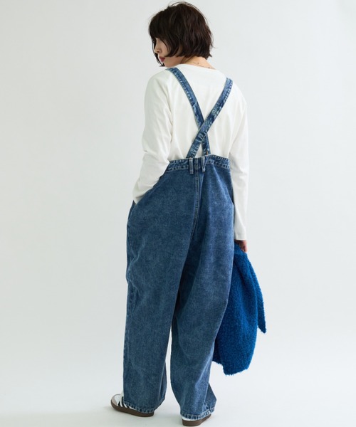 A.D.C.L.（エーディーシーエル）の「フィッシャーマンデザイン ワイドデニムパンツ（サロペット/オーバーオール・レディース・ブラック/ブルー/サックスブルー・M/L）」の17枚目の写真