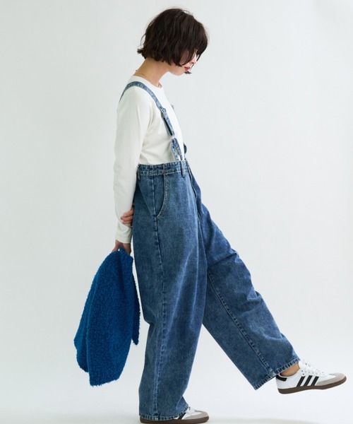 A.D.C.L.（エーディーシーエル）の「フィッシャーマンデザイン ワイドデニムパンツ（サロペット/オーバーオール・レディース・ブラック/ブルー/サックスブルー・M/L）」の19枚目の写真