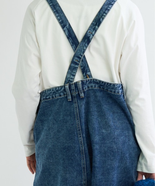A.D.C.L.（エーディーシーエル）の「フィッシャーマンデザイン ワイドデニムパンツ（サロペット/オーバーオール・レディース・ブラック/ブルー/サックスブルー・M/L）」の6枚目の写真