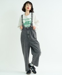 A.D.C.L.（エーディーシーエル）の「フィッシャーマンデザイン ワイドデニムパンツ（サロペット/オーバーオール）」