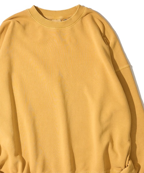 Goodwear（グッドウェア）の「【Goodwear/グッドウェア】USAコットン裏毛 製品染め ビッグシルエット スウェットプルオーバー（スウェット・メンズ・グリーン/スモークピンク/チャコールグレー/イエロー/ダークブルー・MEDIUM/SMALL/LARGE）」の4枚目の写真