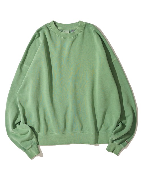 Goodwear（グッドウェア）の「【Goodwear/グッドウェア】USAコットン裏毛 製品染め ビッグシルエット スウェットプルオーバー（スウェット・メンズ・グリーン/スモークピンク/チャコールグレー/イエロー/ダークブルー・MEDIUM/SMALL/LARGE）」の8枚目の写真