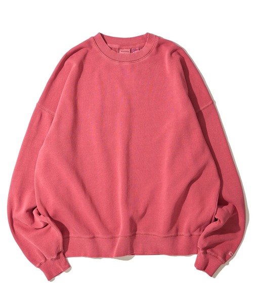 Goodwear（グッドウェア）の「【Goodwear/グッドウェア】USAコットン裏毛 製品染め ビッグシルエット スウェットプルオーバー（スウェット・メンズ・グリーン/スモークピンク/チャコールグレー/イエロー/ダークブルー・MEDIUM/SMALL/LARGE）」の14枚目の写真