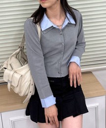 31 Sons de mode | 2025秋冬新作 レイヤード衿付きニット(ニット/セーター)