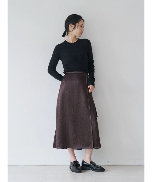 TONAL（トーナル）の「アセテート配色STラップスカート（スカート・レディース・ブラウン/ミント/ベージュ・SMALL/MEDIUM）」の12枚目の写真
