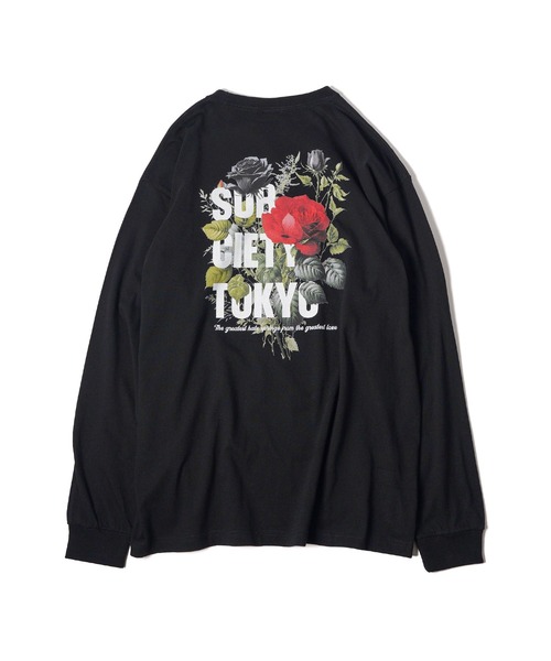 Subciety（サブサエティ）の「Flower L/S tee（Tシャツ/カットソー・メンズ・ホワイト/ブラック・MEDIUM/X-LARGE/XX-LARGE/LARGE/SMALL）」の3枚目の写真