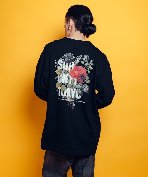 Subciety（サブサエティ）の「Flower L/S tee（Tシャツ/カットソー・メンズ・ホワイト/ブラック・MEDIUM/X-LARGE/XX-LARGE/LARGE/SMALL）」の7枚目の写真