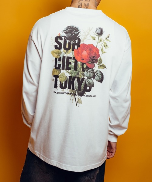 Subciety（サブサエティ）の「Flower L/S tee（Tシャツ/カットソー・メンズ・ホワイト/ブラック・MEDIUM/X-LARGE/XX-LARGE/LARGE/SMALL）」の11枚目の写真