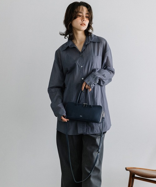 Beau're(ヴュレ)の「BEAURE 横長 ブガッティ型 2Way ショルダー Bag(ショルダーバッグ・レディース・ネイビー/ブラウン/アイボリー/ブラック/シルバー・FREE)」の12枚目の写真