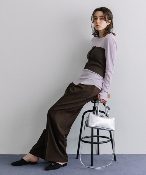 Beau're(ヴュレ)の「BEAURE 横長 ブガッティ型 2Way ショルダー Bag(ショルダーバッグ・レディース・ネイビー/ブラウン/アイボリー/ブラック/シルバー・FREE)」の17枚目の写真