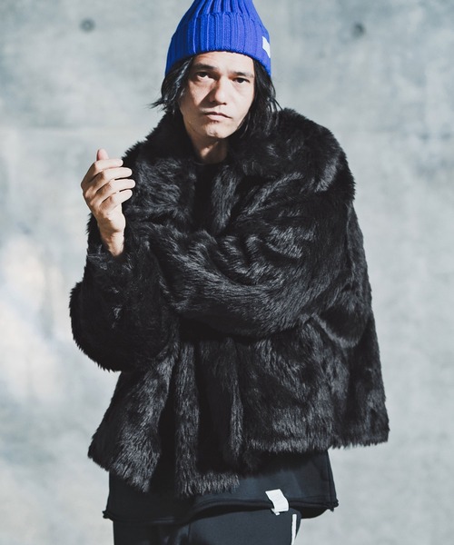 GLIMCLAP（グリムクラップ）の「mj11097-Shaggy Luxe Jacket フェイクファージャケット(192-049-gla-cf)（その他アウター・メンズ・ブラック/ブラウン/チャコール・S/M/L）」の2枚目の写真