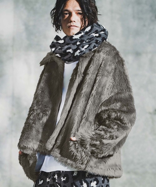 GLIMCLAP（グリムクラップ）の「mj11097-Shaggy Luxe Jacket フェイクファージャケット(192-049-gla-cf)（その他アウター・メンズ・ブラック/ブラウン/チャコール・S/M/L）」の6枚目の写真