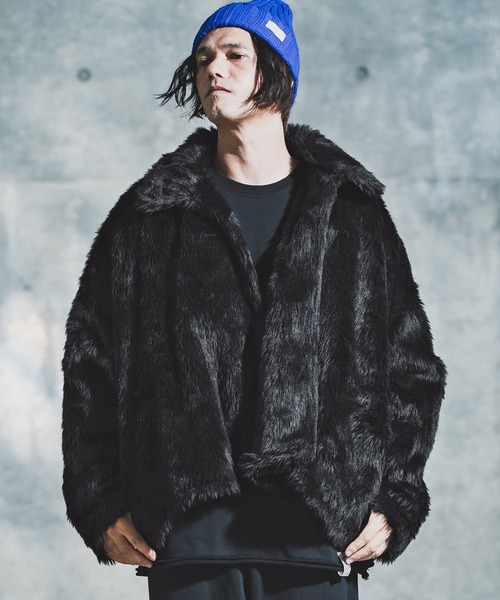 GLIMCLAP（グリムクラップ）の「mj11097-Shaggy Luxe Jacket フェイクファージャケット(192-049-gla-cf)（その他アウター・メンズ・ブラック/ブラウン/チャコール・S/M/L）」の10枚目の写真
