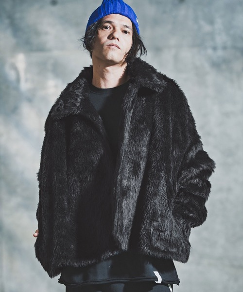 GLIMCLAP（グリムクラップ）の「mj11097-Shaggy Luxe Jacket フェイクファージャケット(192-049-gla-cf)（その他アウター・メンズ・ブラック/ブラウン/チャコール・S/M/L）」の12枚目の写真