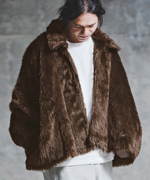 GLIMCLAP（グリムクラップ）の「mj11097-Shaggy Luxe Jacket フェイクファージャケット(192-049-gla-cf)（その他アウター・メンズ・ブラック/ブラウン/チャコール・S/M/L）」の17枚目の写真